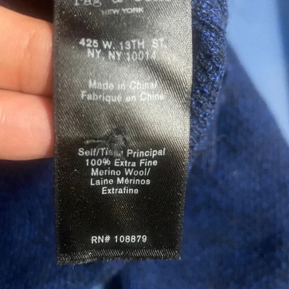Rag & Bone Navy Blue Knit merino top - Picture 7 of 7
